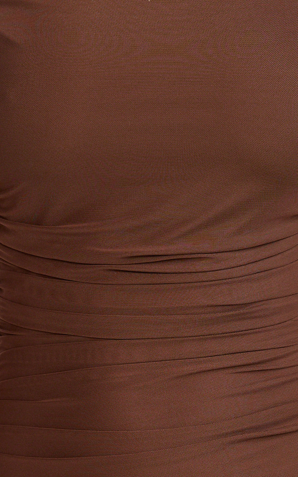 Judee Midi Dress - One Shoulder High Side Split Dress in Chocolate