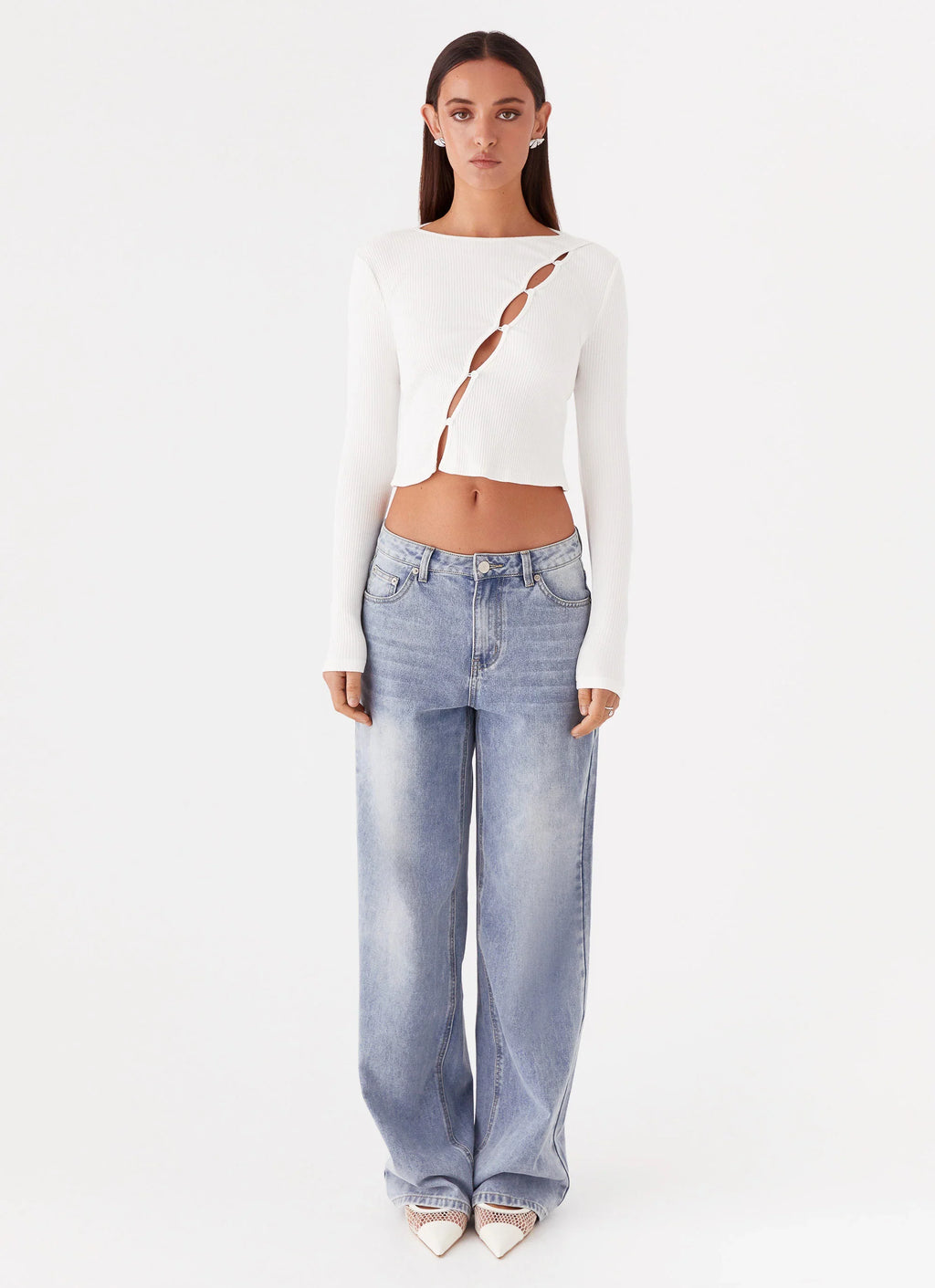 Cassius Long Sleeve Top - Ivory