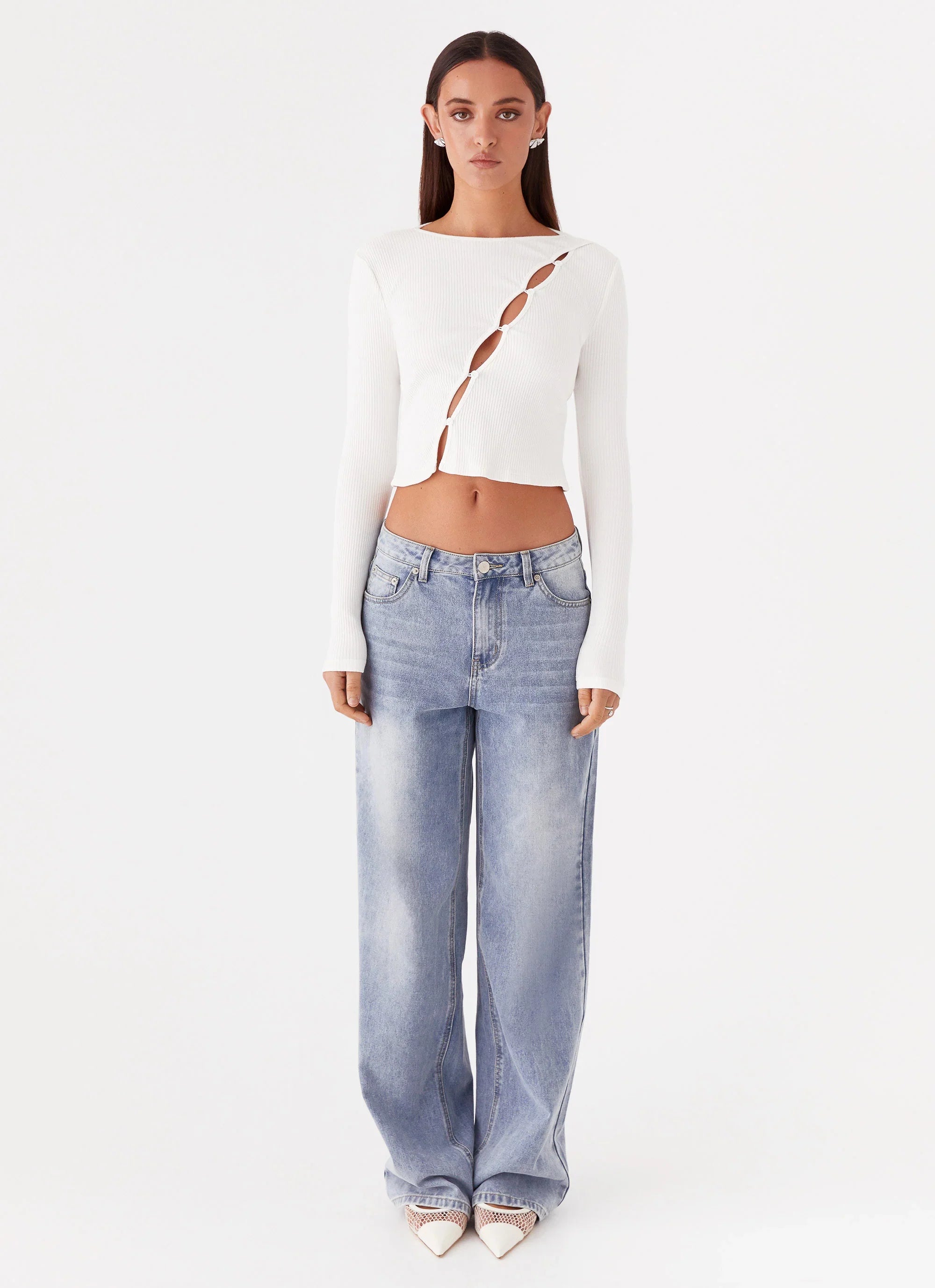 Cassius Long Sleeve Top - Ivory