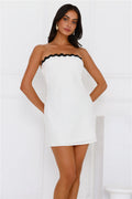 Waves Strapless Mini Dress White