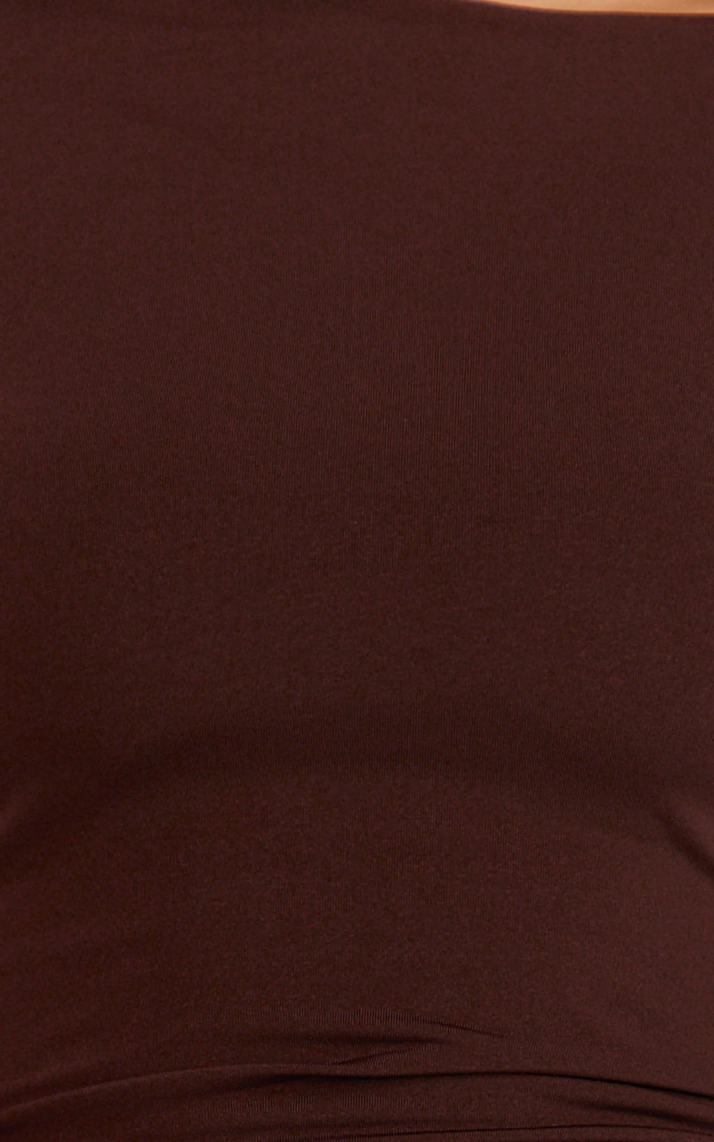Primrose Mini Dress - Slash Neck Long Sleeve A Line Dress in Chocolate