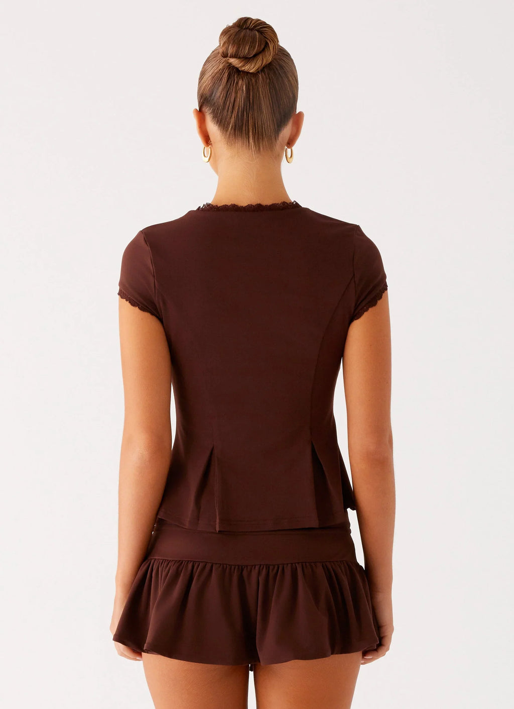 Landon Button Up Top - Chocolate