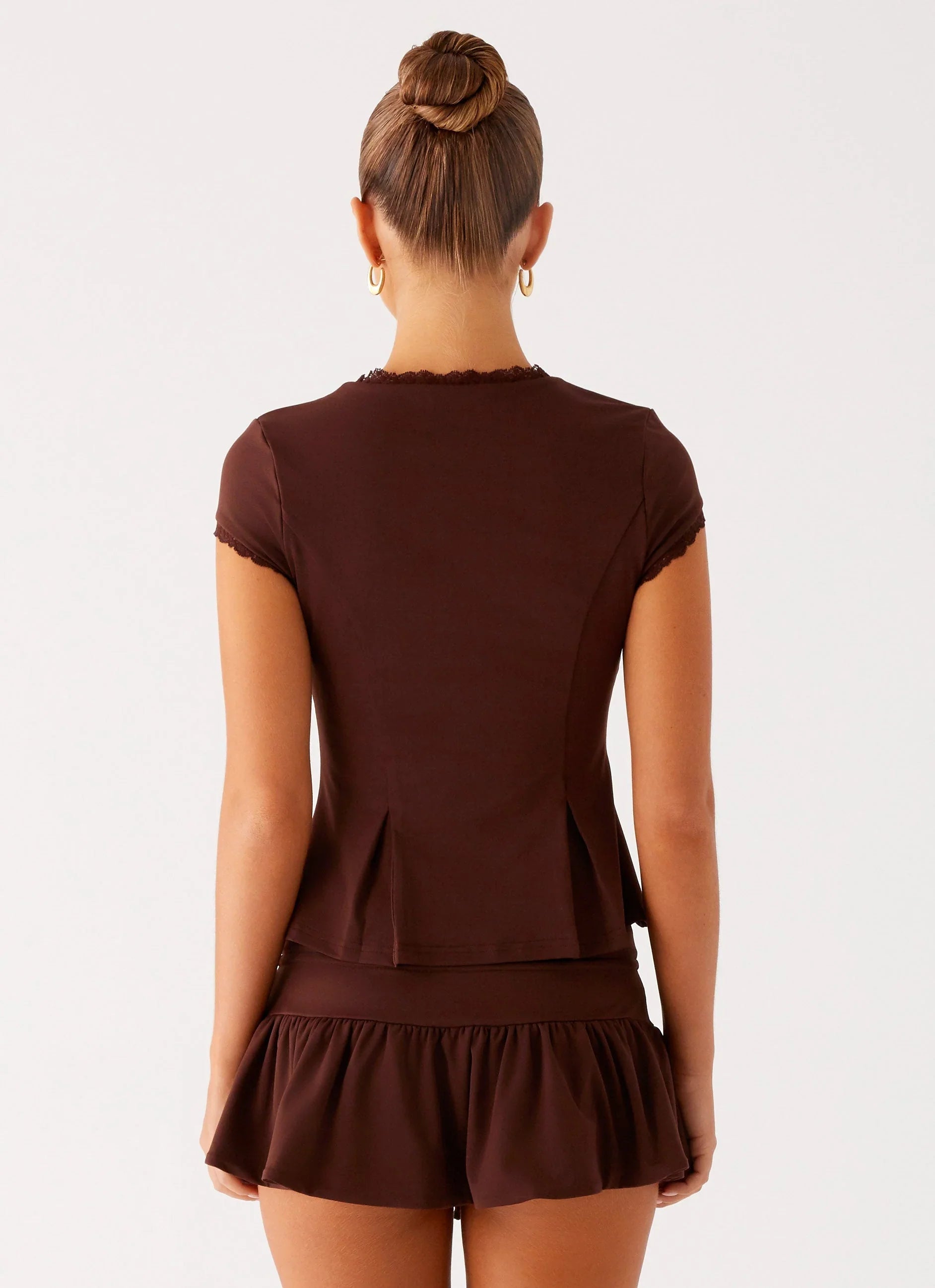 Landon Button Up Top - Chocolate