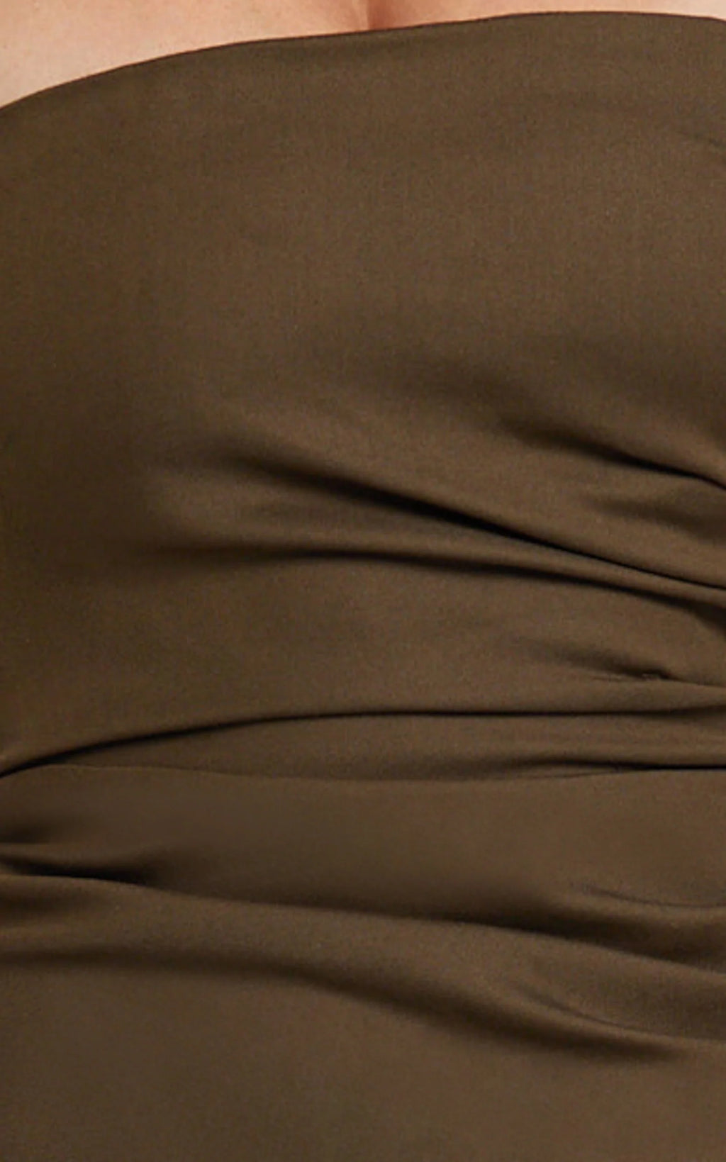 Jamie Maxi Dress - Strapless Ruched Fitted Column Dress in Chocolate