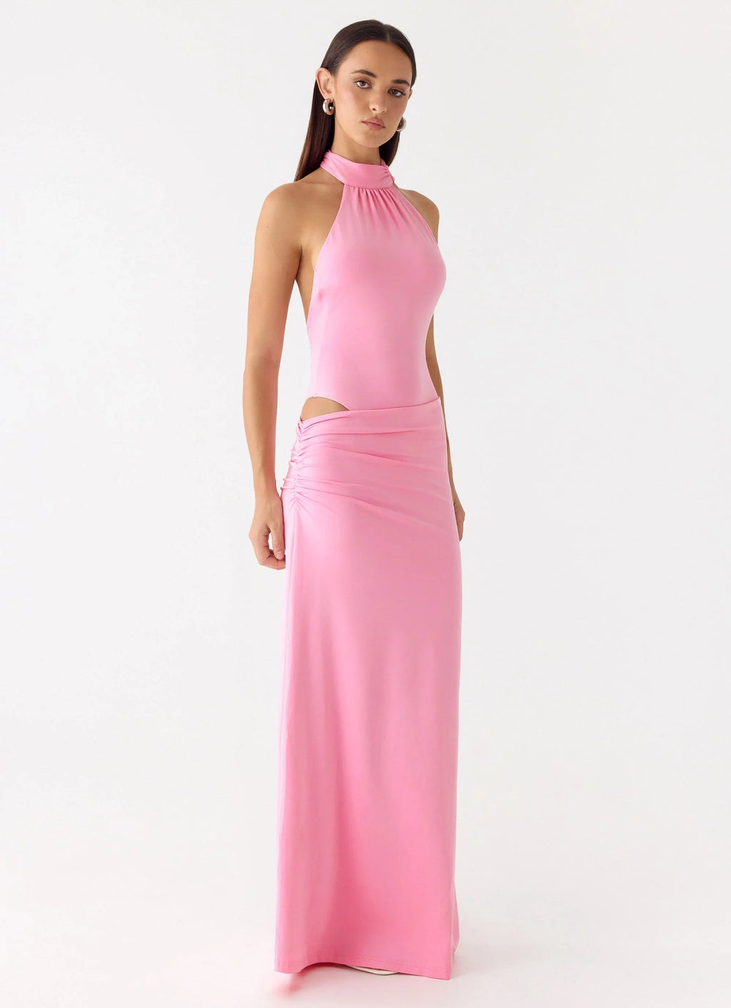 On My Way Bodysuit Maxi Dress - Pink