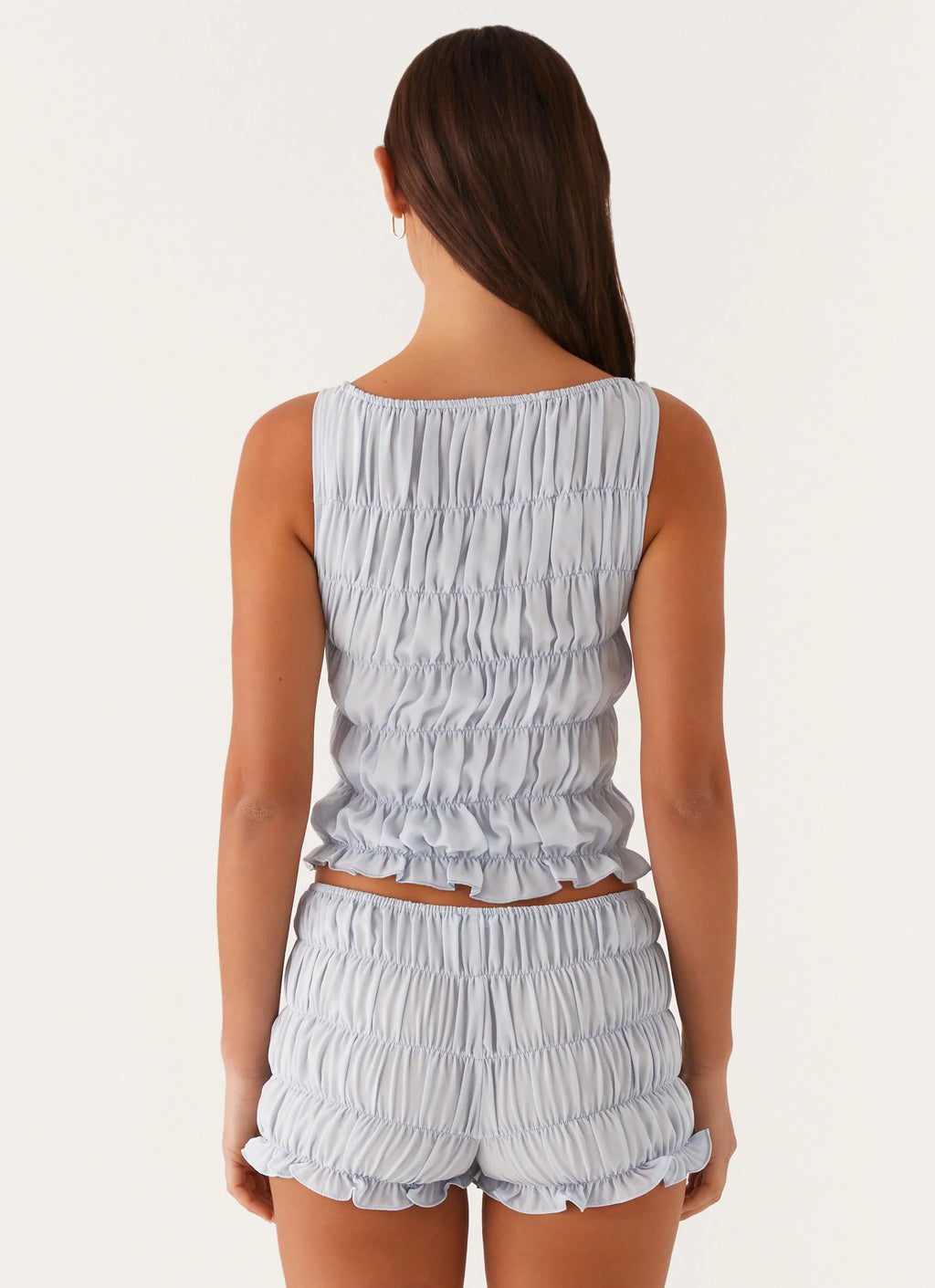 Messina Ruched Tank Top - Blue