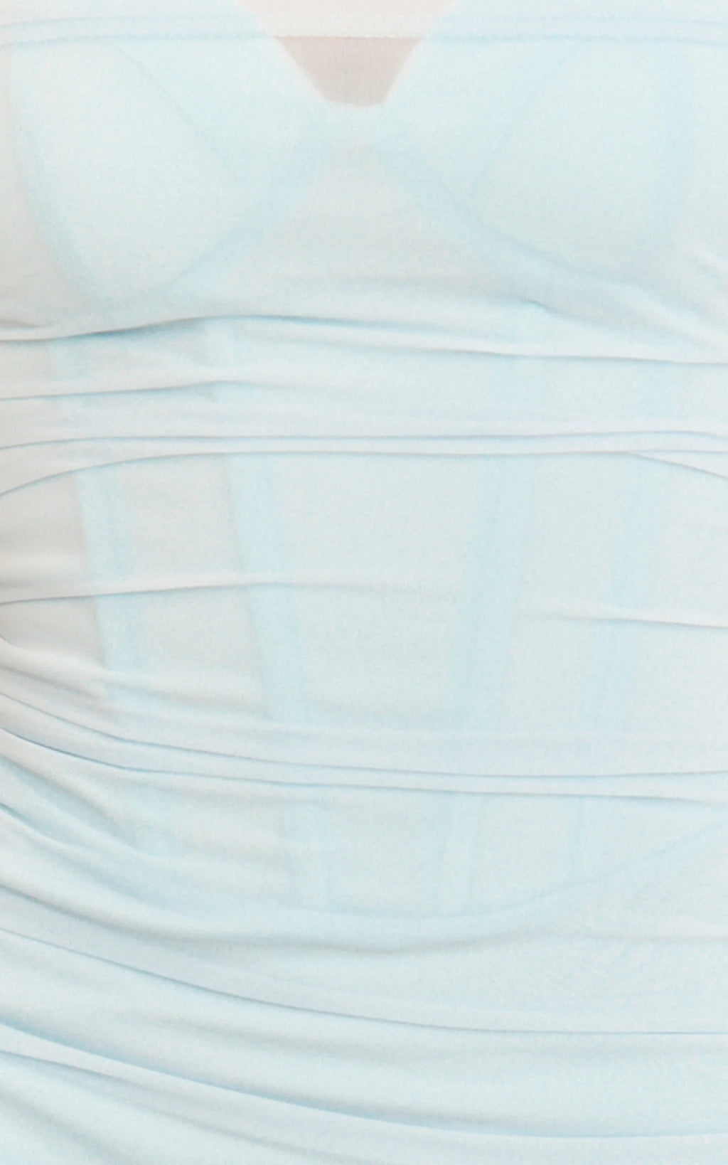 Helda Mini Dress - Corset Bodice Sheer Overlay Bodycon Dress in Soft Blue