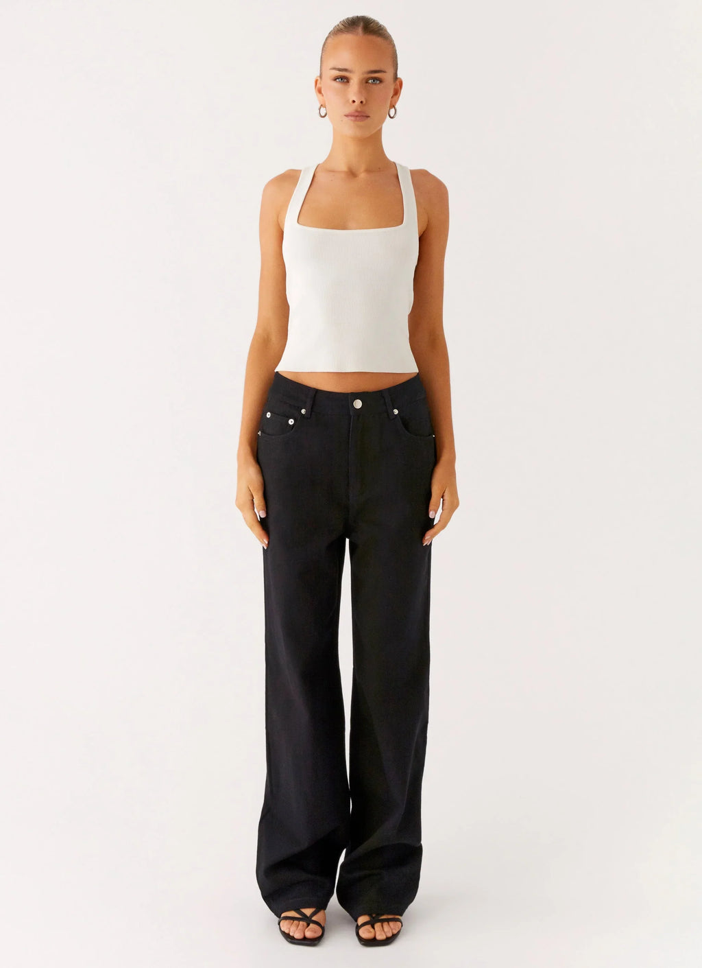 Back Again Straight Leg Denim Jeans - Black