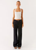 Back Again Straight Leg Denim Jeans - Black