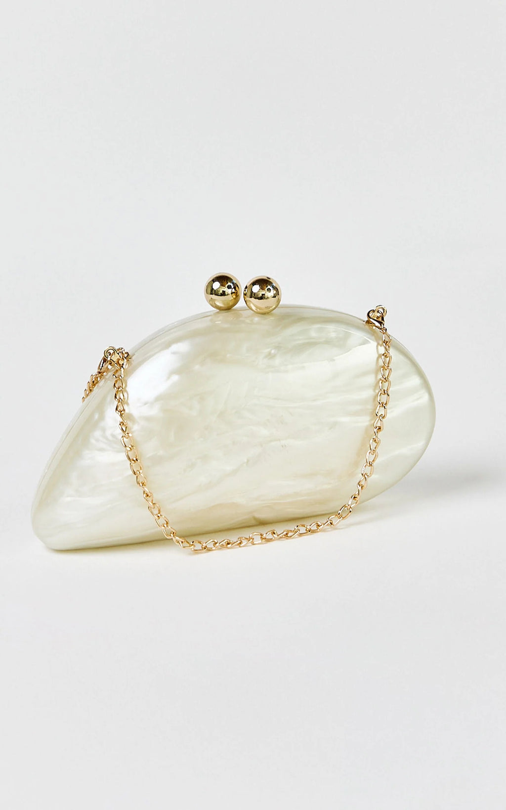 Nami  Clutch Bag in Pearl