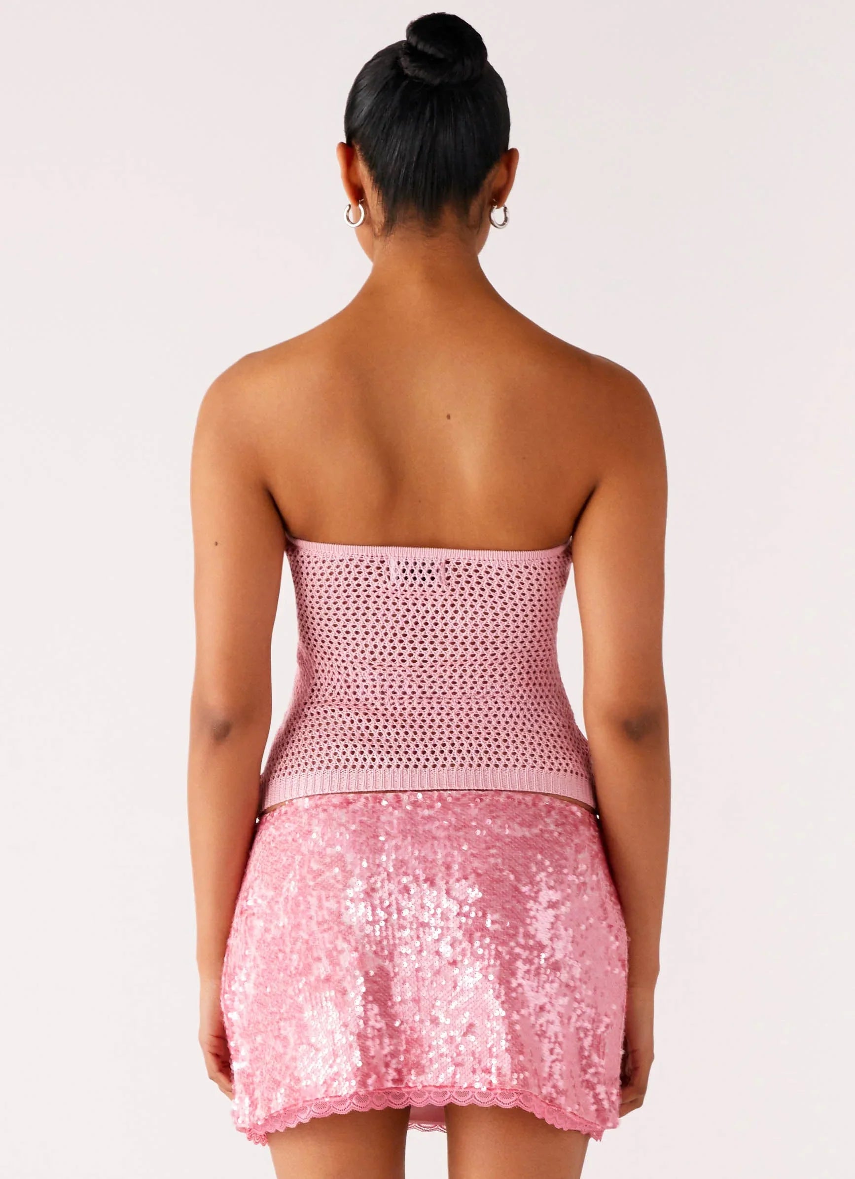 Galia Crochet Top - Pink