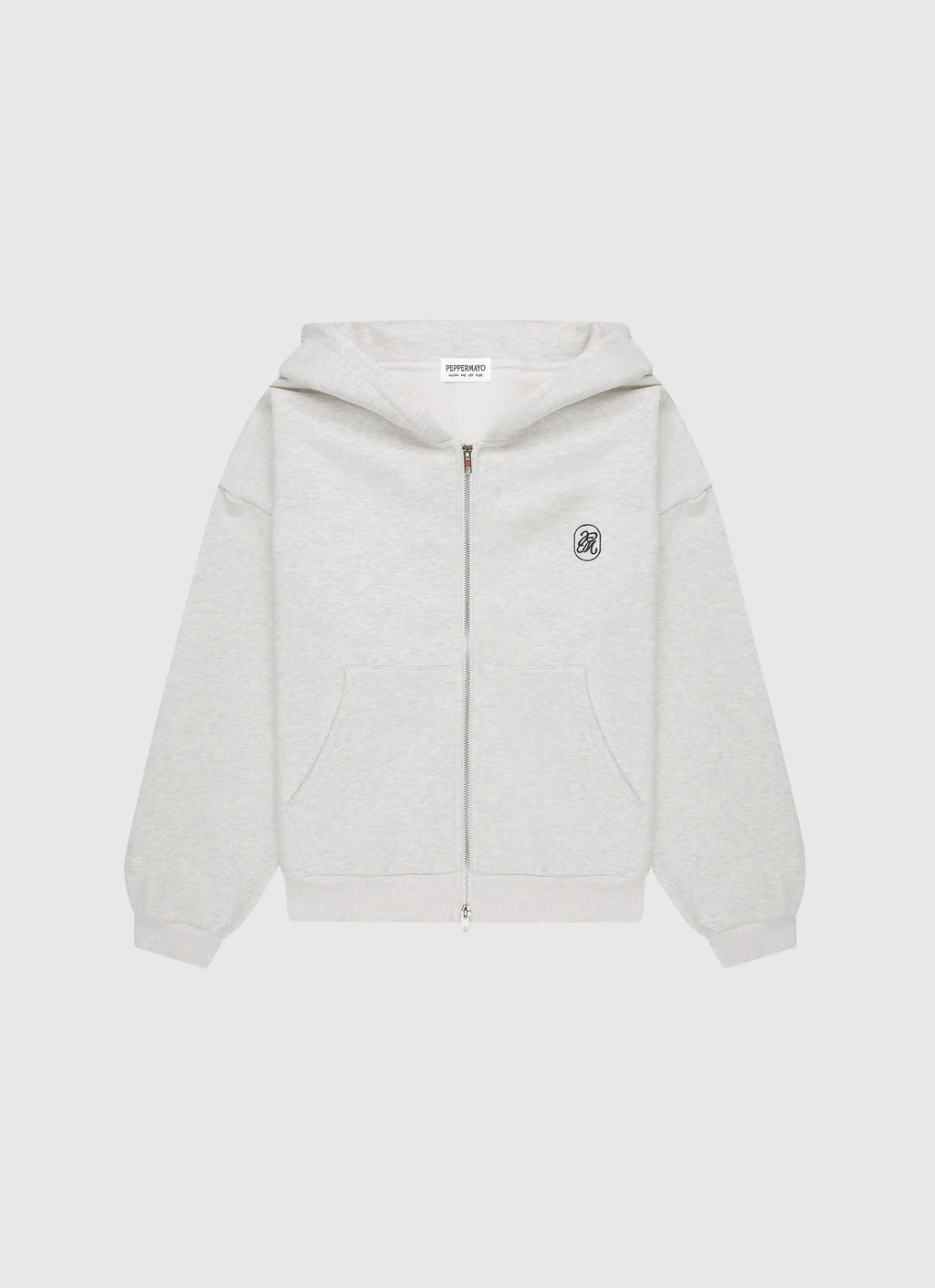 Signature Double Zip Up Hoodie - Grey