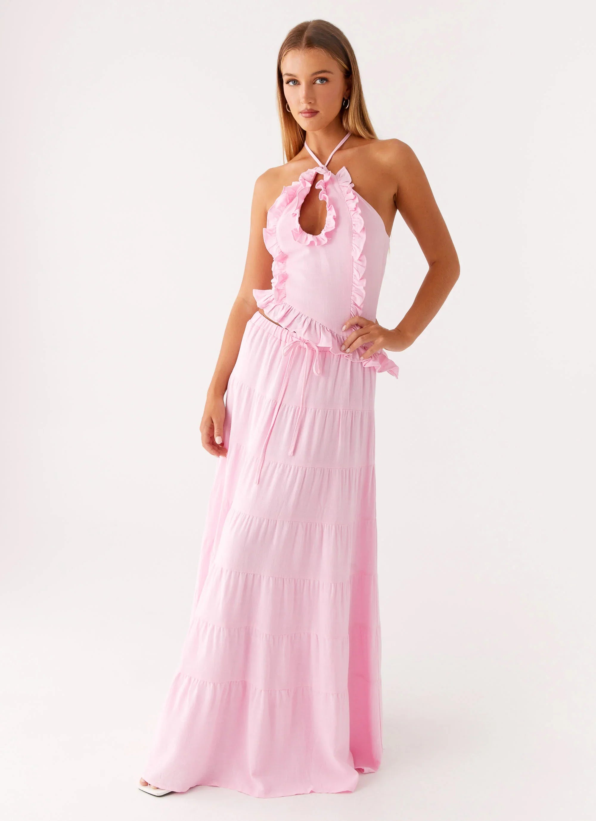 Mariella Linen Top - Pink