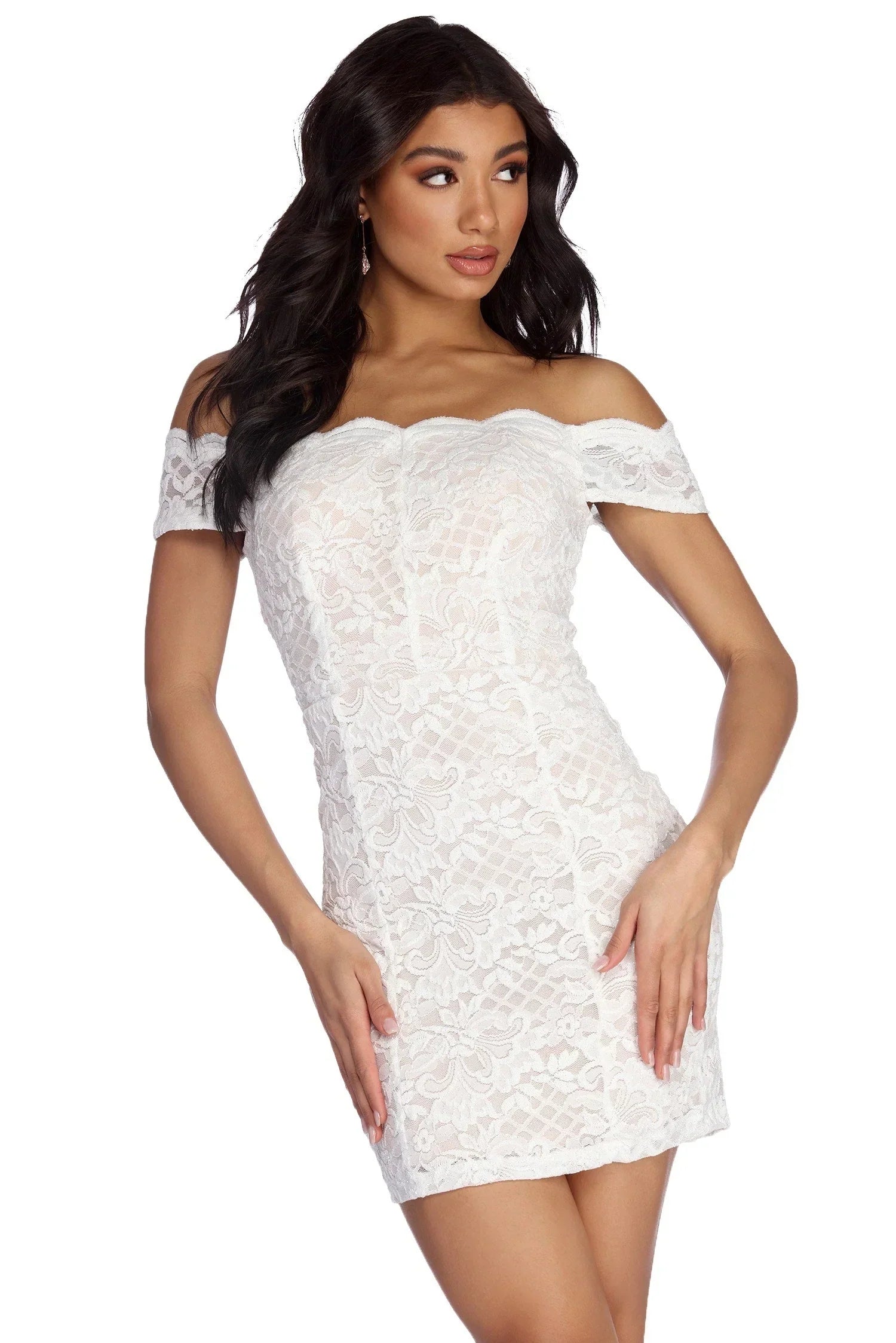 Andrea Formal Glitter Lace Dress