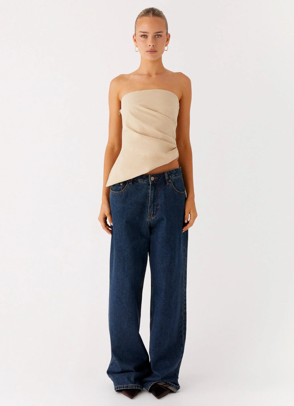 Briana Strapless Top - Tan