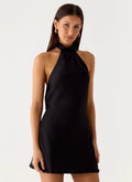 Keena Scarf Mini Dress - Black