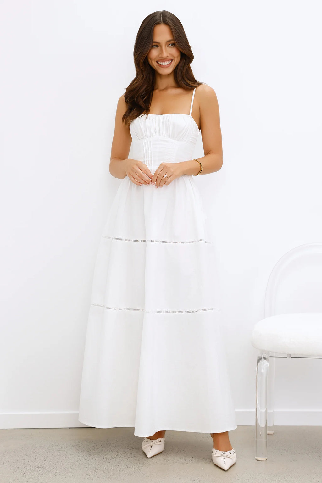 Chic At Sunset Maxi Dress White