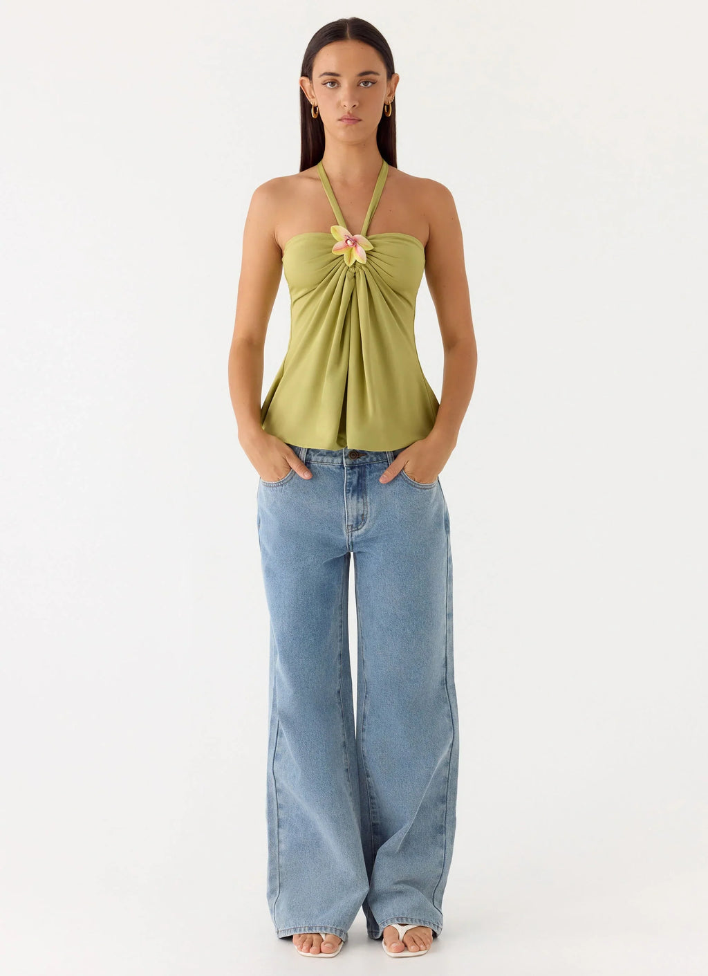 Aesha Low Rise Denim Jeans - Light Denim