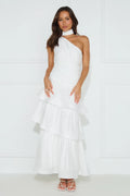 Cara One Shoulder Maxi Dress White