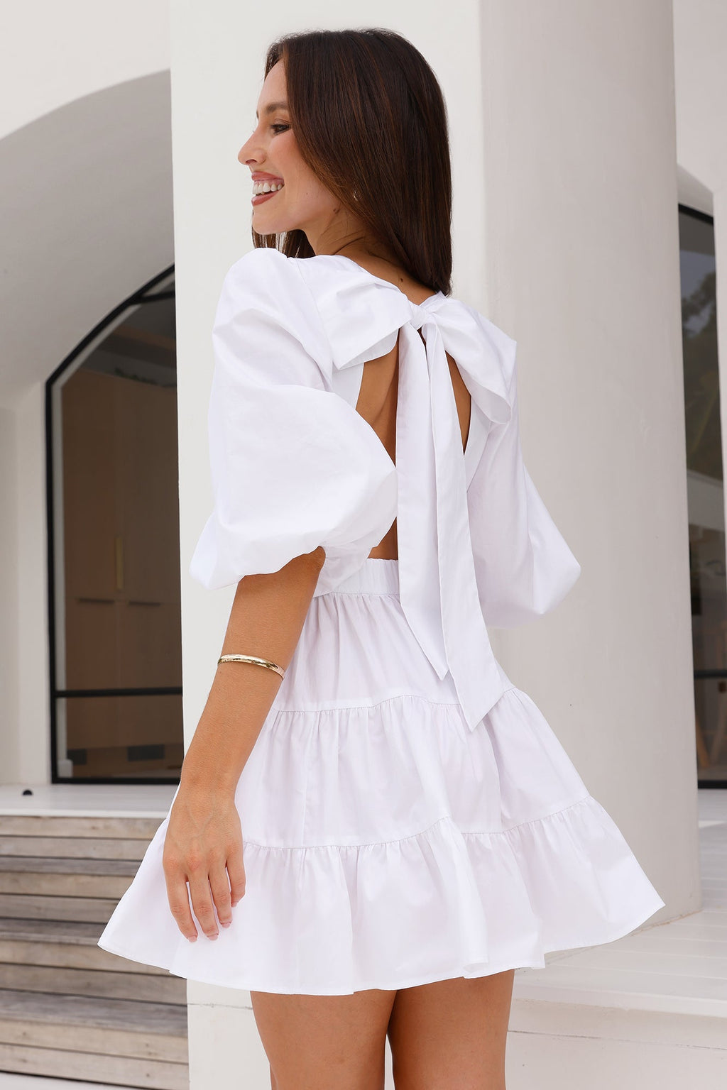Rose Pink Sweetest Treat Mini Dress White