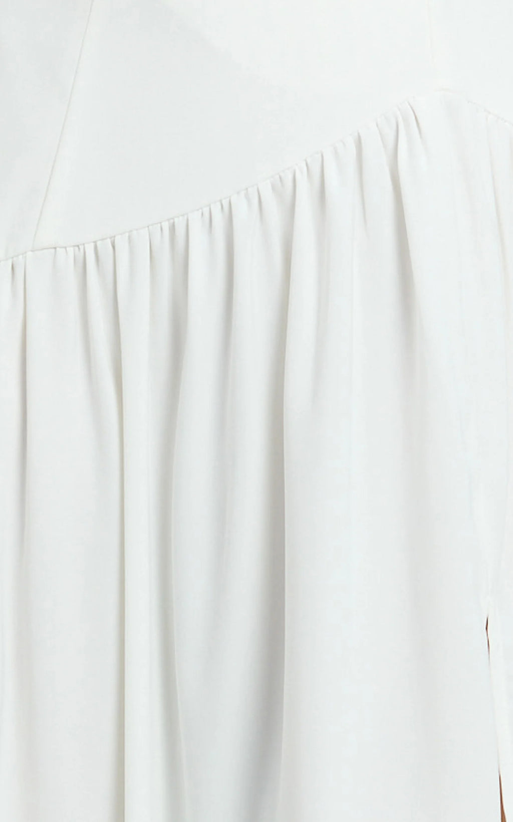 Nadiane Maxi Dress - Strapless Asymmetric Drop Waist Dress in Off White