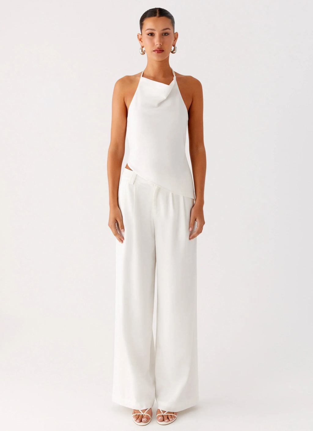 Delong Backless Linen Top - White