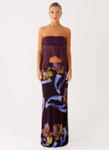 Barbados Maxi Skirt - Dark Floral