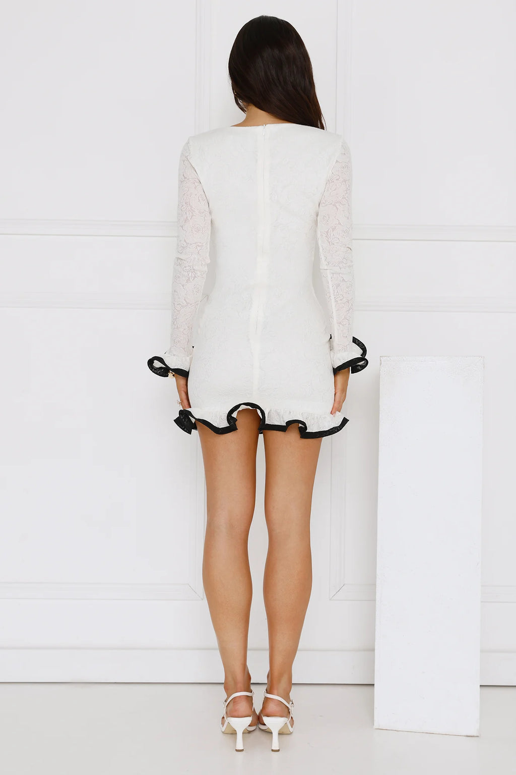 Luxury Lookbook Long Sleeve Mini Dress Off White