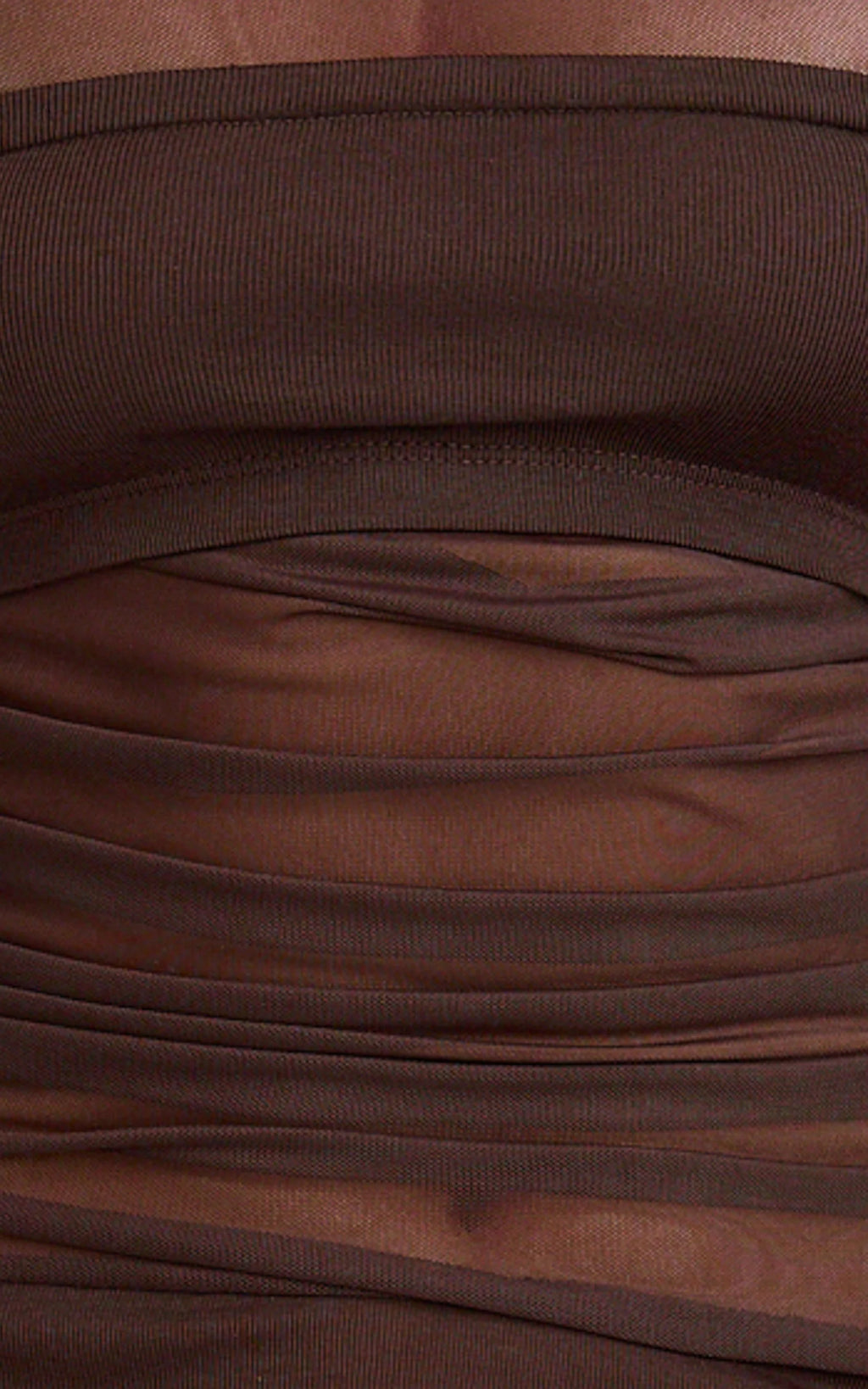 Astrid Midi Dress - One Shoulder Contrast Satin Dress in Chocolate
