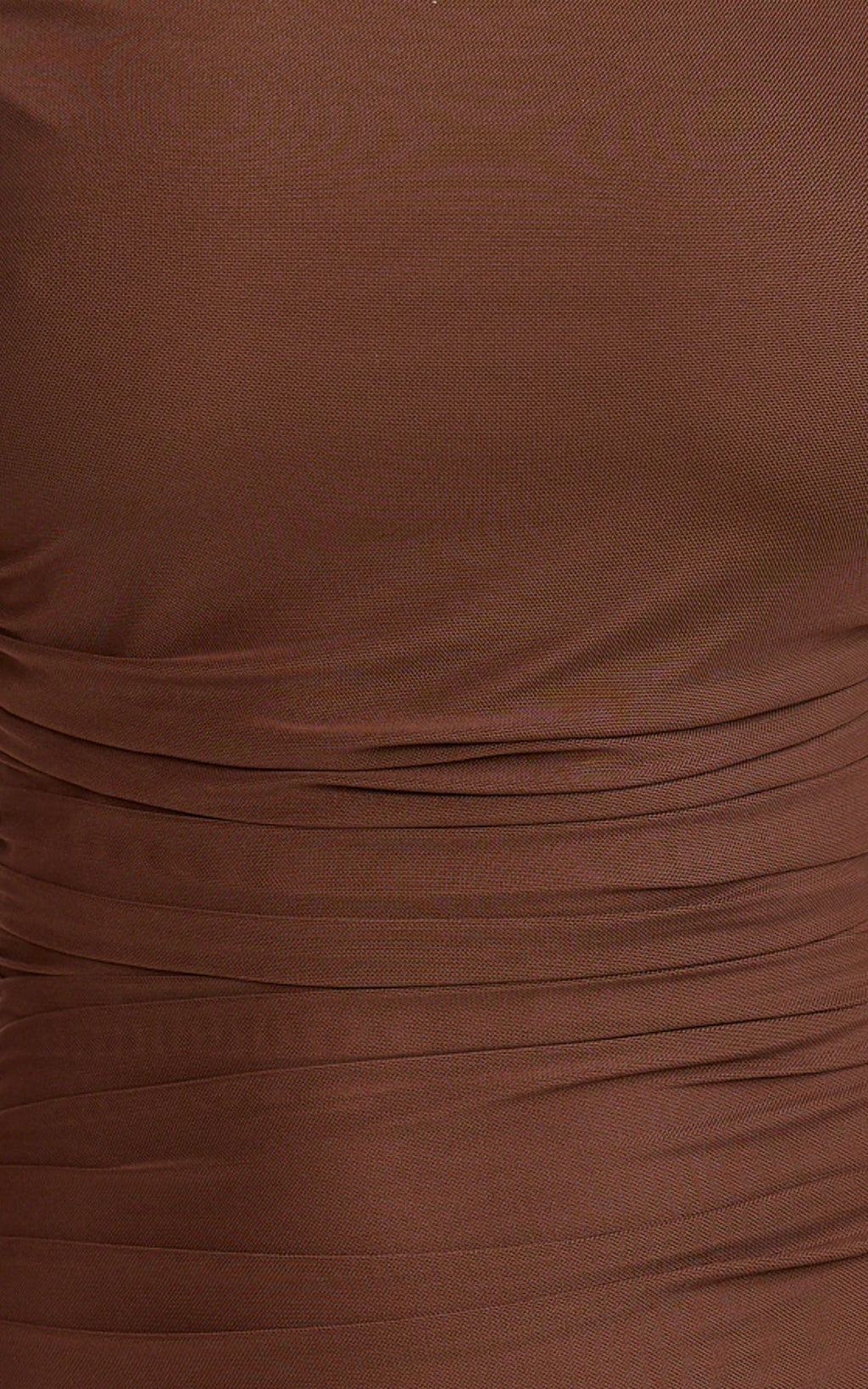 Judee Midi Dress - One Shoulder High Side Split Dress in Chocolate