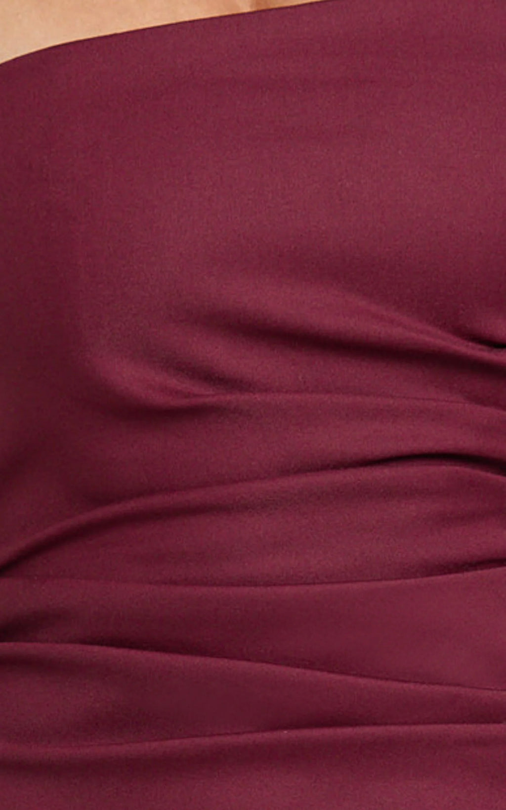 Jamie Maxi Dress - Strapless Ruched Fitted Column Dress in Wine