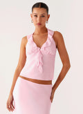 Log In Halter Top - Baby Pink