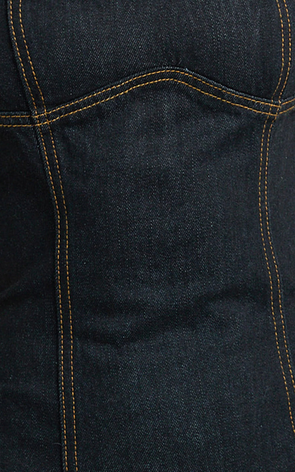 Fabia Mini Dress - Denim Square Neck Fitted Dress in Dark Wash